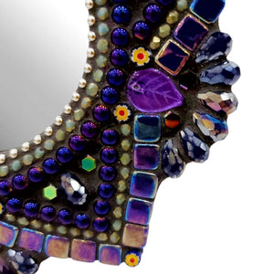 Mirror - 7in Mandala Mosaic in Magic Purple (OOAK) by Zetamari Mosaic Artworks