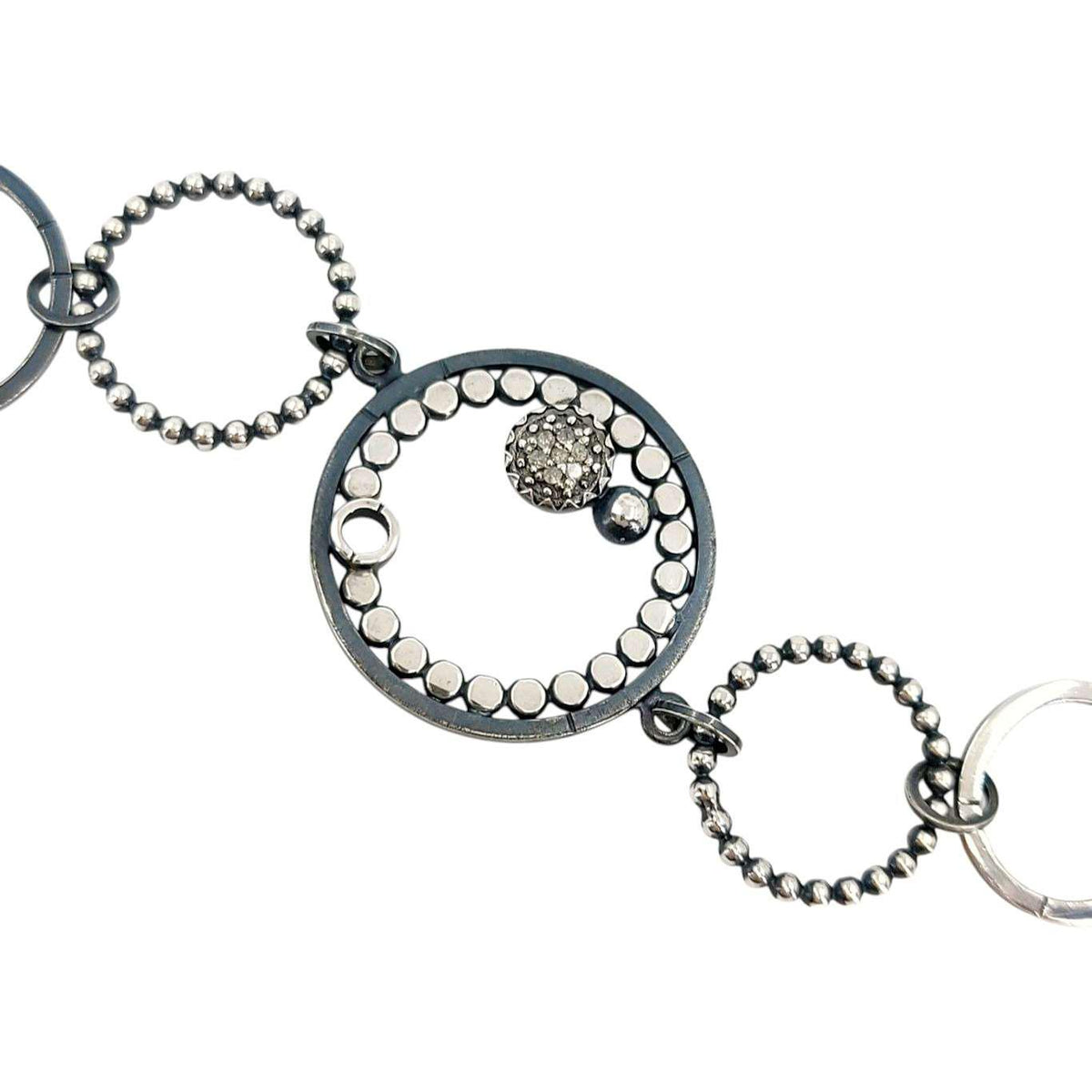 Bracelet - Multi-Circle with Pave Round OOAK (Sterling Silver, Diamond) by 314 Studio