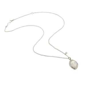 Necklace - Theia in Moonstone and Sterling Silver with Diamond by Corey Egan