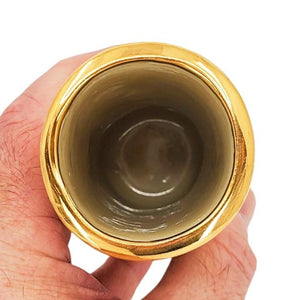 Vase - 6in Floral Cylinder with 22k Gold Solid Background (A) by Hsieh Clay SF