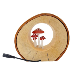 Lamp - Small Birch Circle (Red Mushrooms) by Sage Studios