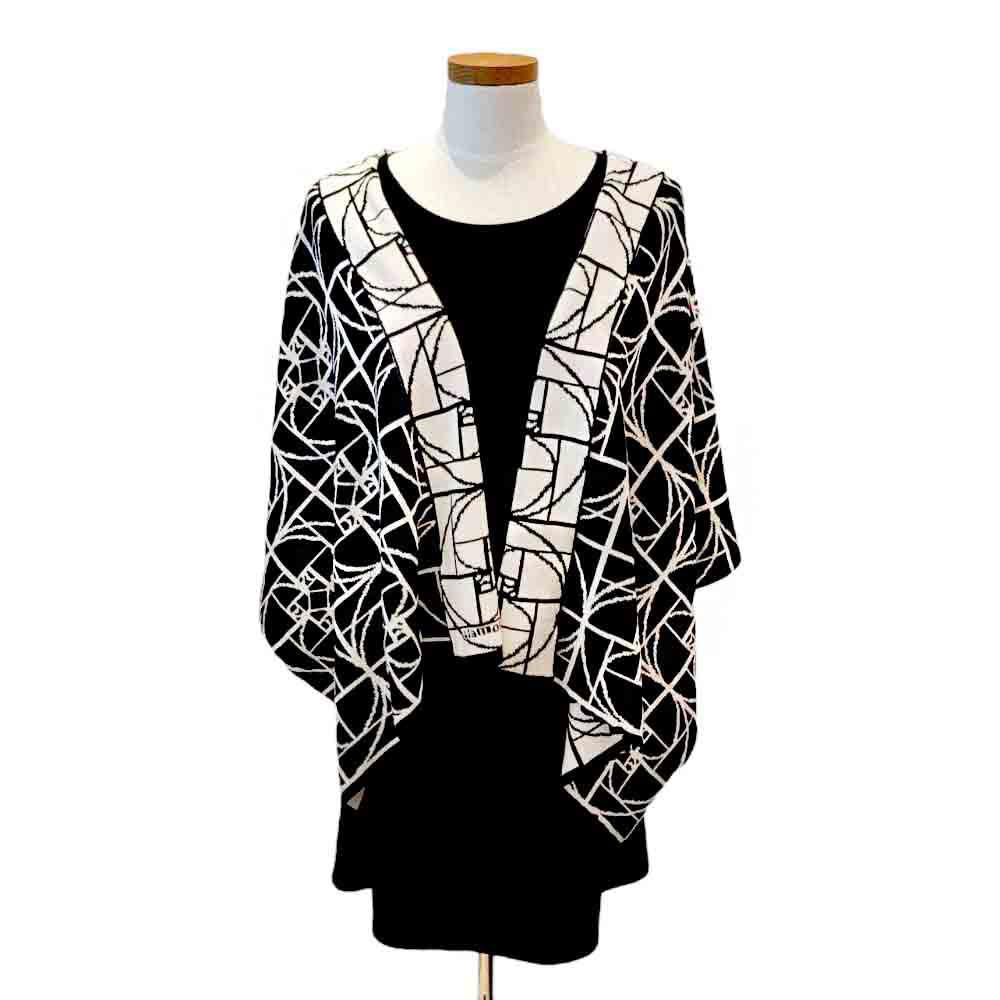 Wrap - Golden Ratio in Black and Cream by Liamolly
