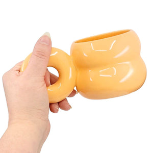 Mug - Orange Small Chubby Donut Mug by MUD WITCH