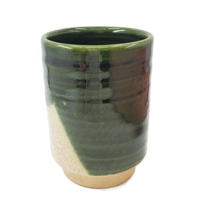 Cup - Large Green Seto-Yaki Oribe by Asemi Co.