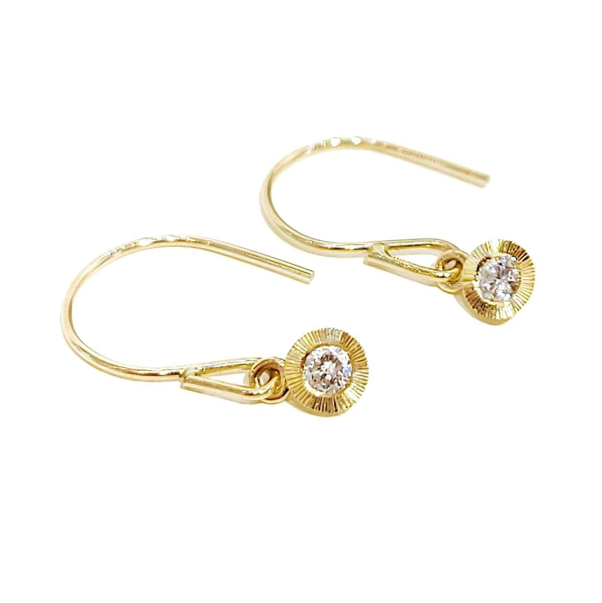 Earrings - Aurora Drops (14k Yellow Gold, Diamond) by Corey Egan