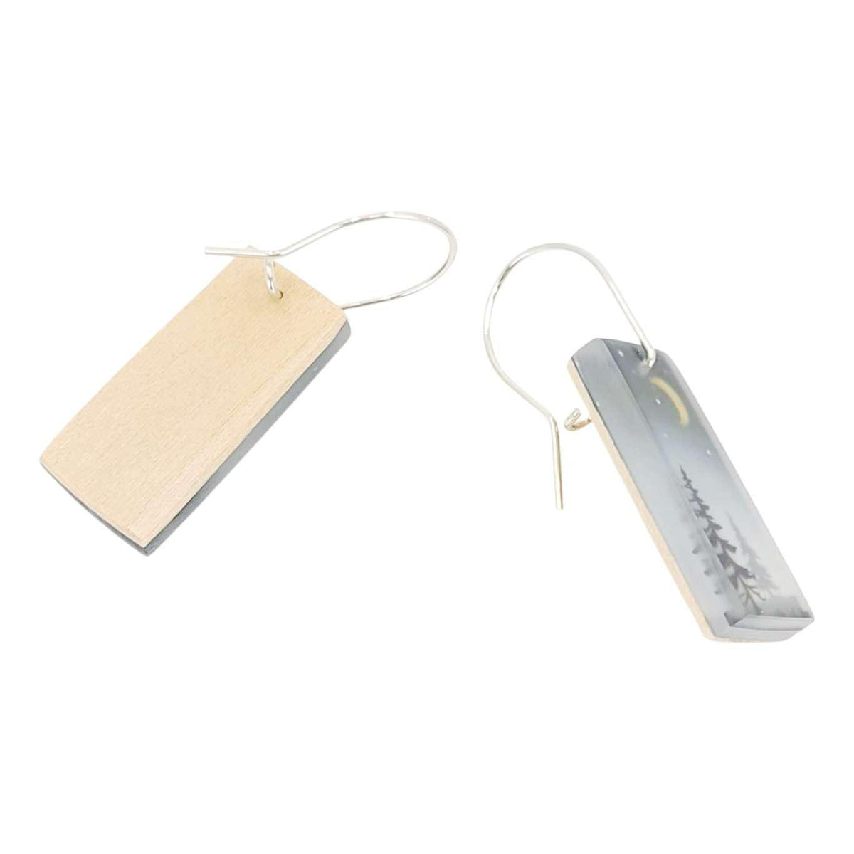 Earrings - Bear and Golden Moon Drops by Fernworks