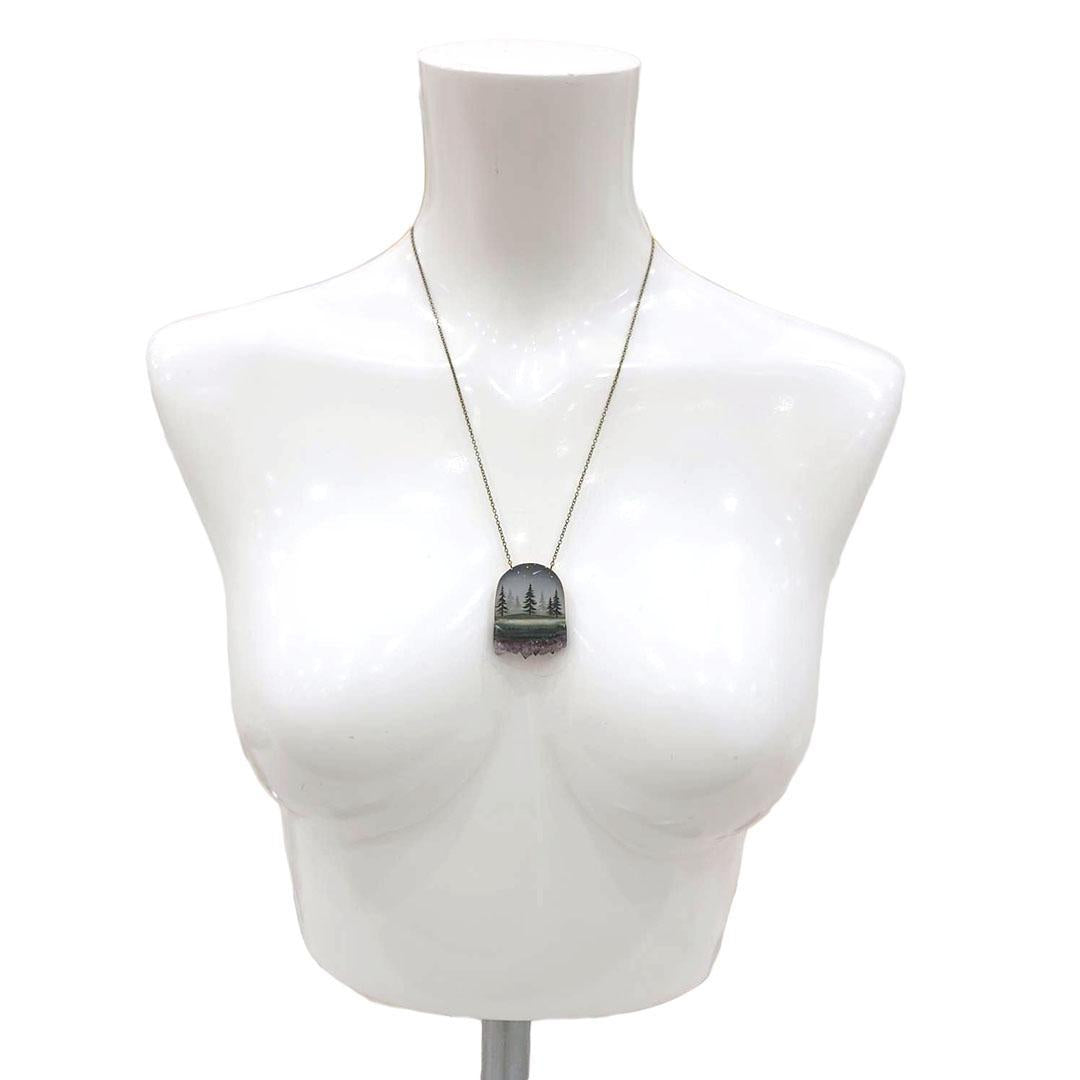 Necklace - Pines Crystal (Amethyst) by Fernworks