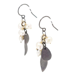 Earrings - Lilypad Petals (Freshwater Pearl) by Calliope Jewelry