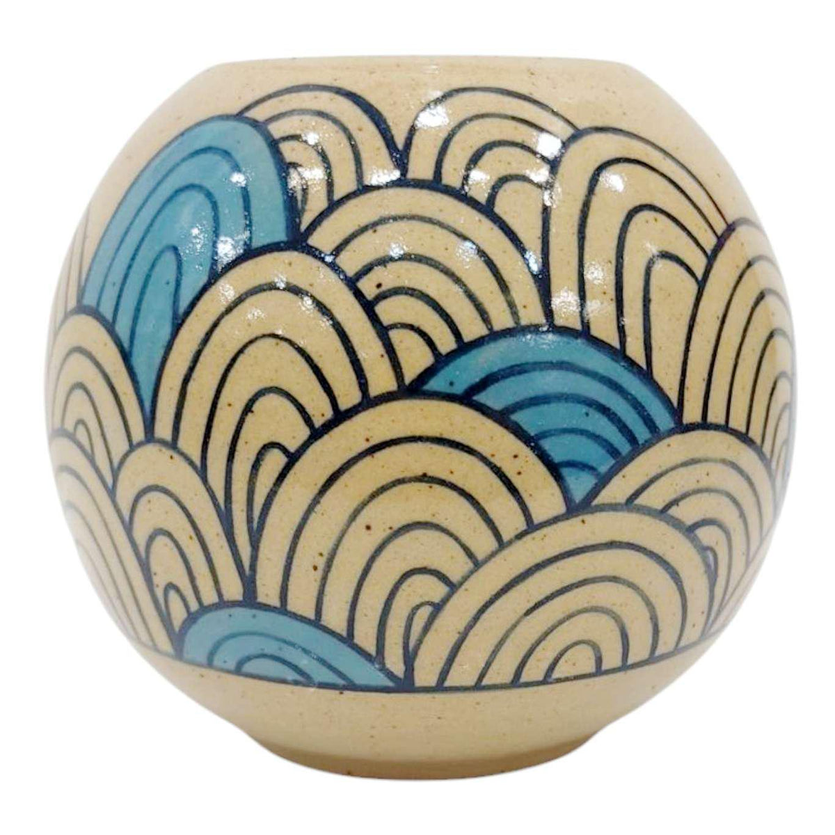 Vase - Blue Waves (OOAK) by Jennifer Fujimoto Collection