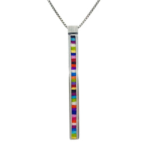 Necklace - Long Rectangle (Multicolor) by Michele A. Friedman