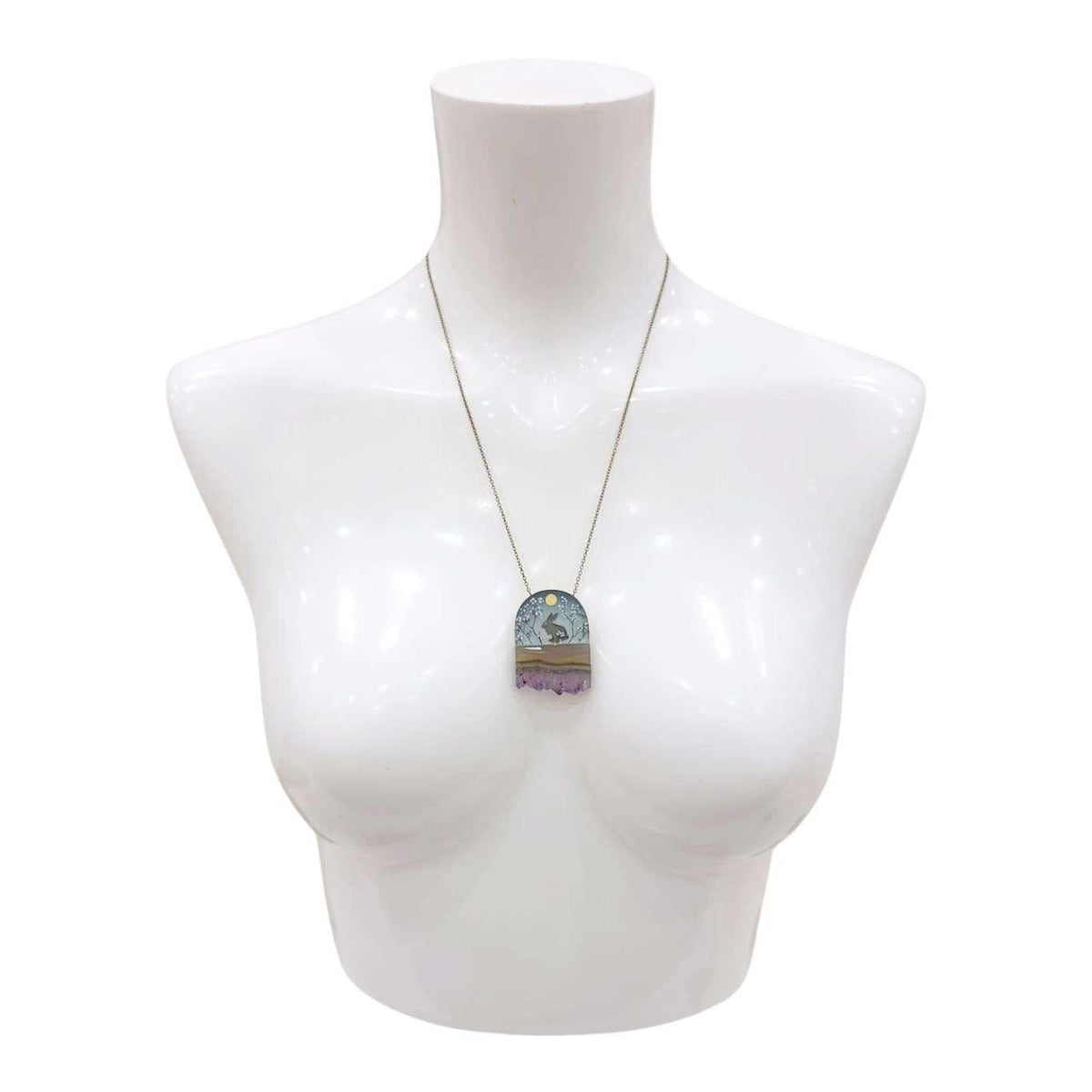 Necklace - Rabbit Crystal (Amethyst) by Fernworks