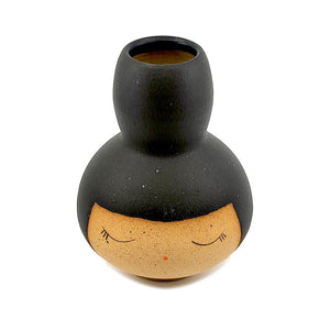 Buddy Vase - Peaceful (Black Hair) by Jennifer Fujimoto