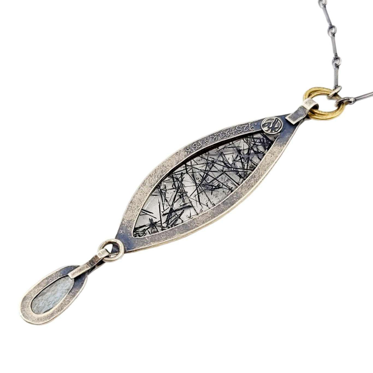 Necklace - Rutilated Quartz Aquamarine 14k 18k Gold by Allison Kallaway