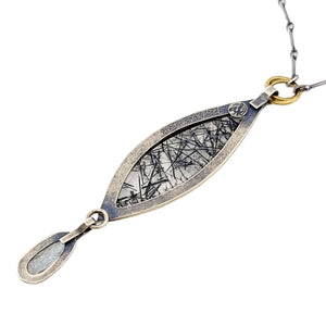 Necklace - Rutilated Quartz Aquamarine 14k 18k Gold by Allison Kallaway