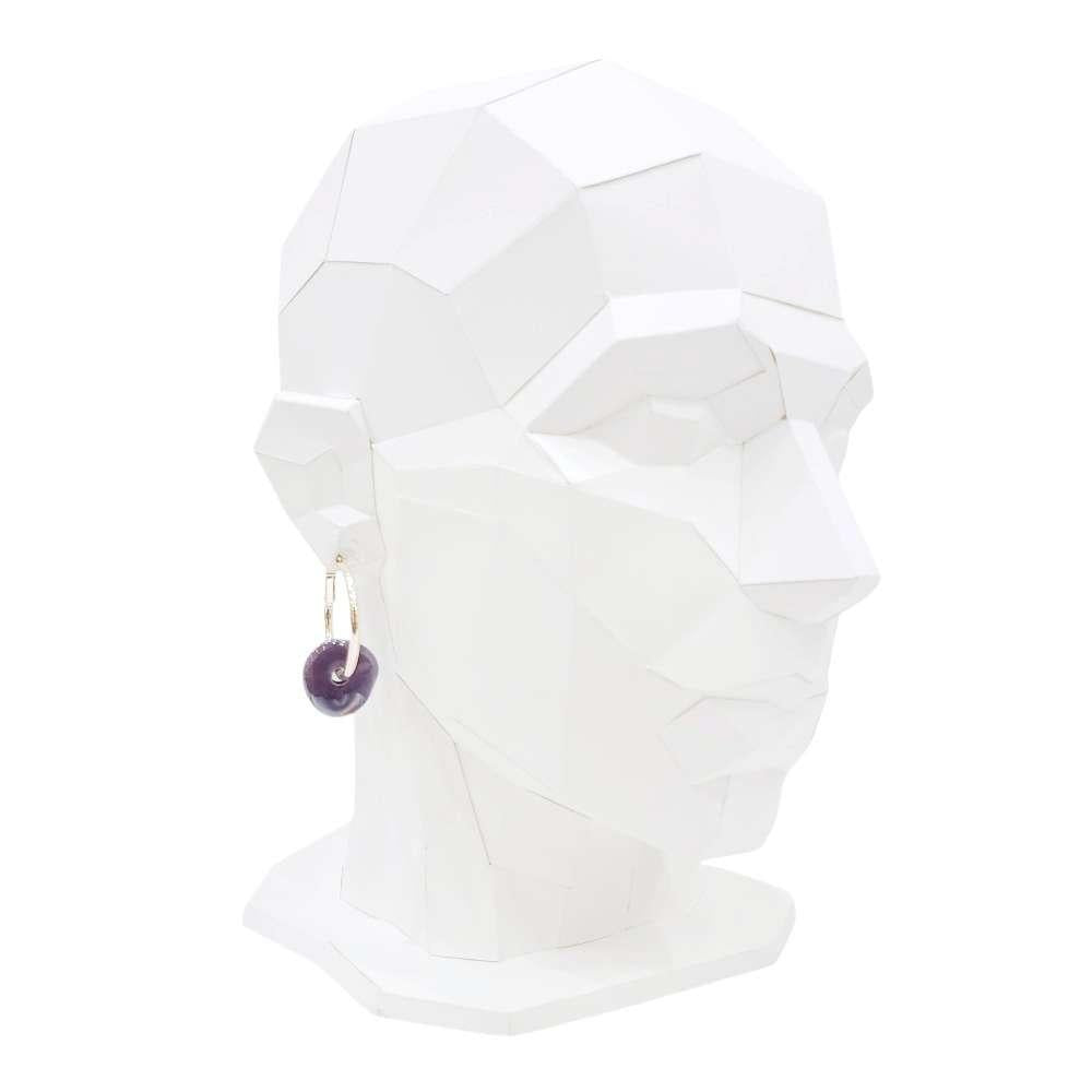 Earrings - Ceramic Ring Hoops (Grape) by Diana Kauffman