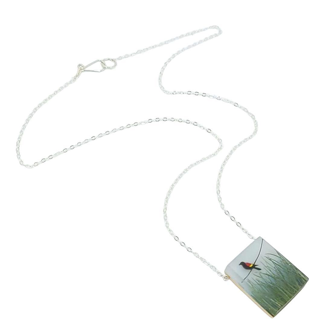 Necklace - Red Winged Blackbird Painted by Fernworks