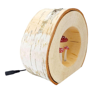 Lamp - Small Birch Circle (Red Mushrooms) by Sage Studios