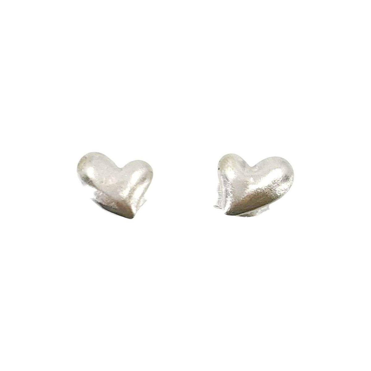Earrings - Puffy Heart Studs in Sterling Silver by Michelle Chang