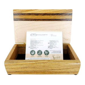 Jewelry Box - Small - Treasure (Curly Maple, Shedua, Wenge, Zebrawood) by Mikutowski Woodworking