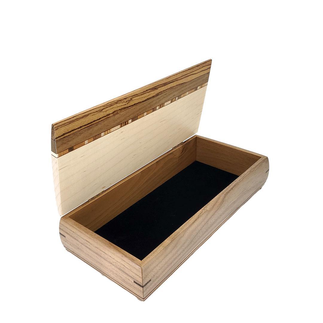 Jewelry Box - Cache Box (Walnut, Curly Maple, Wenge) by Mikutowski Woodworking