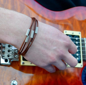 Bracelet - Arpeggio Leather (Brown) by High Strung Studios