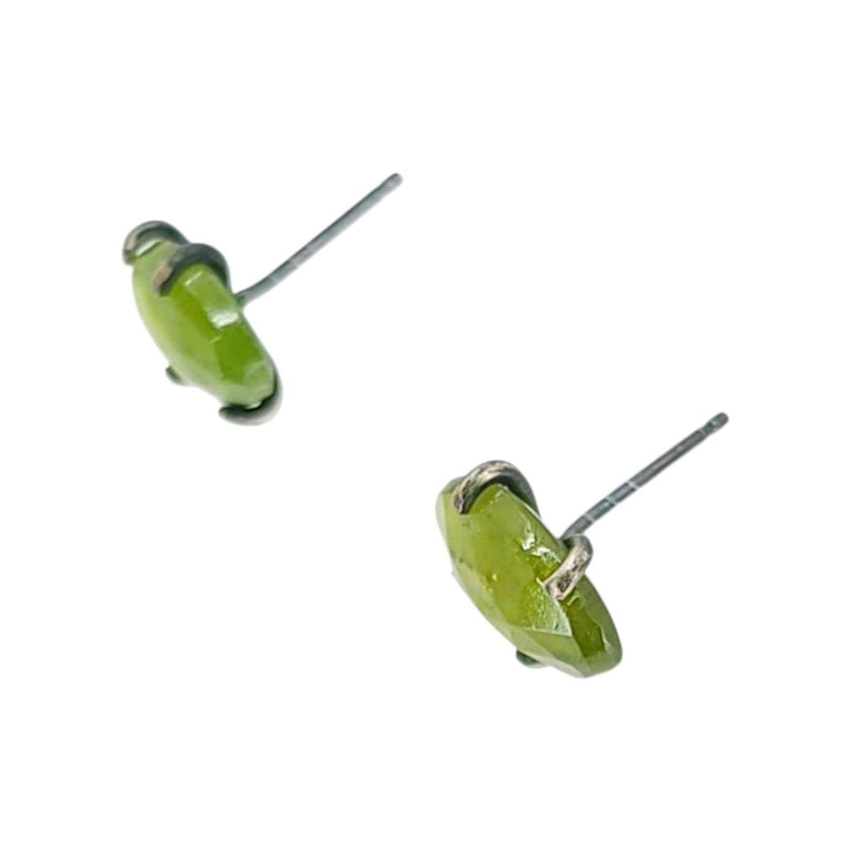 Earrings - Celeste Studs (Vesuvianite) by Three Flames Silverworks