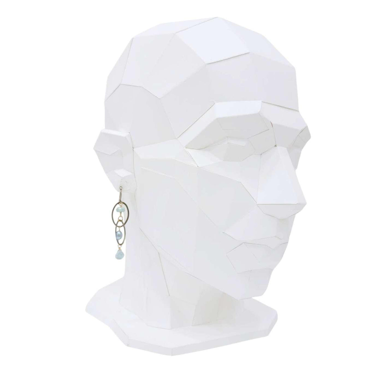 Earrings - Double Oval Dangles (Larimar, Pearl) by Calliope Jewelry