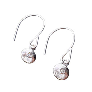 Earrings - Nimbus Drops in Sterling Silver and Diamond by Corey Egan
