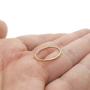 Ring - Size 7.5 - Thin 14k Rose Gold Wood Grain Texture by Taviametal