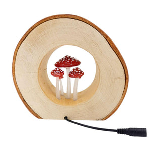 Lamp - Small Birch Circle (Red Mushrooms) by Sage Studios