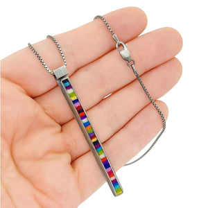 Necklace - Long Rectangle (Multicolor) by Michele A. Friedman