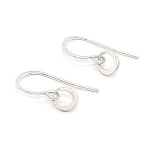 Earrings - Tiny Ring Dangles in Sterling Silver by Michelle Chang