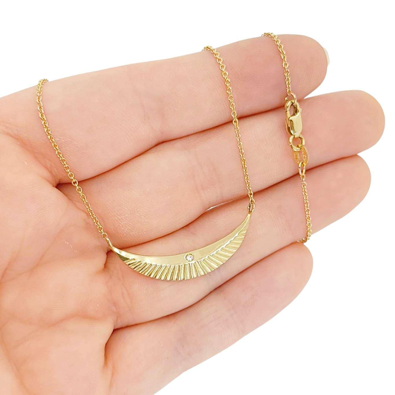 Necklace - Icarus (14k Yellow Gold, Diamond) by Corey Egan