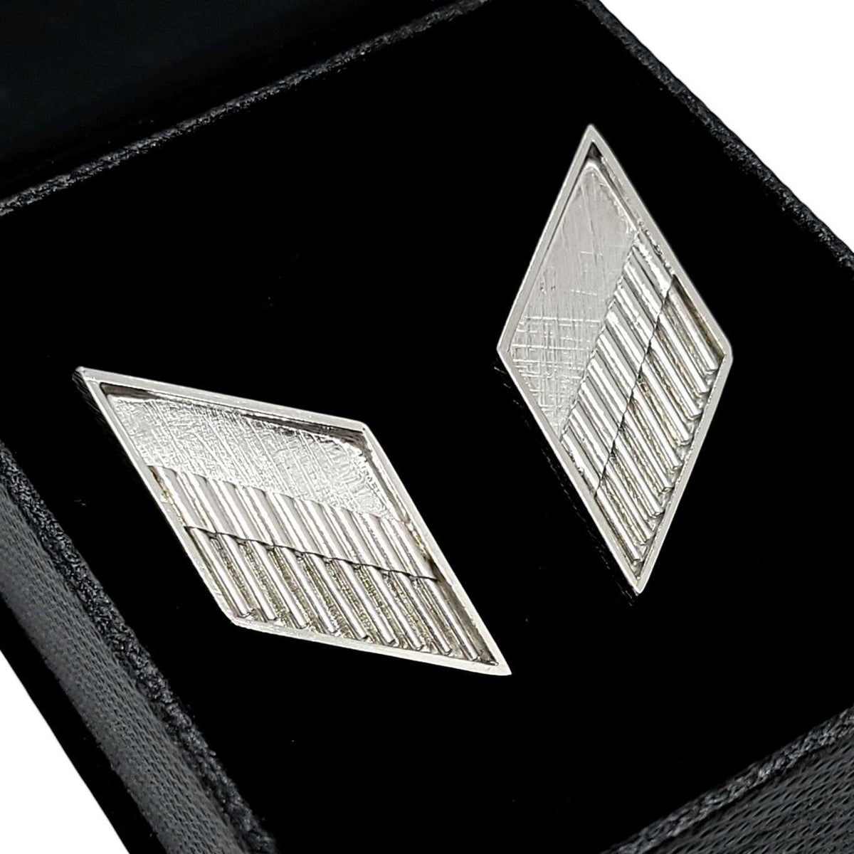 Cufflinks - Chevron in Bright Sterling Silver by Dana C. Fear