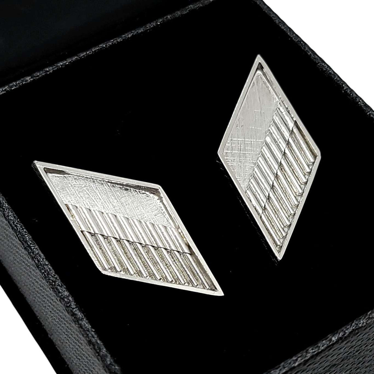 Cufflinks - Chevron in Bright Sterling Silver by Dana C. Fear