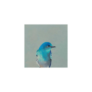 Wall Art - Mountain Bluebird on 6in x 6in Wood Panel by The Mincing Mockingbird