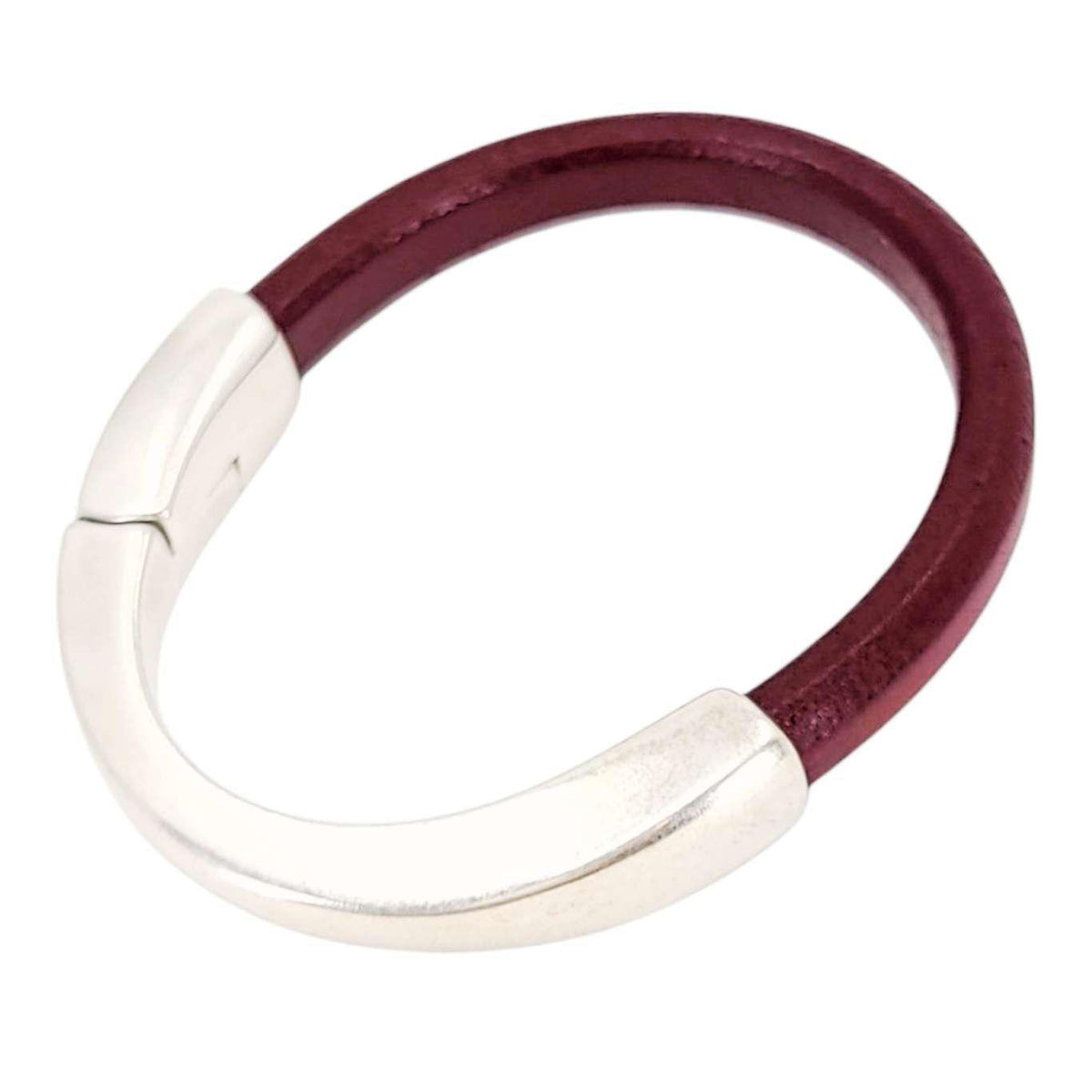 Bracelet - Red Leather Breakaway (Assorted Metals) by Diana Kauffman Designs