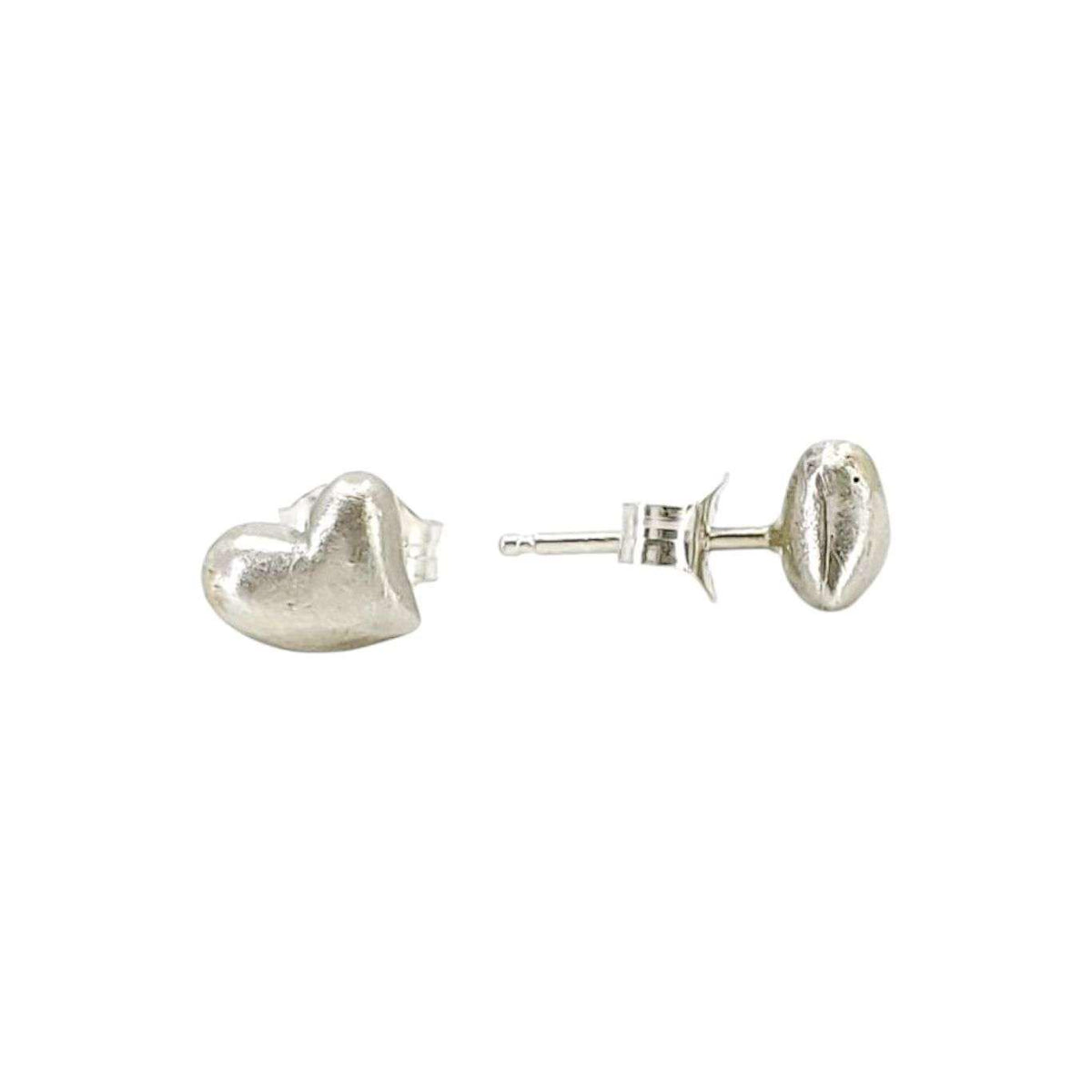 Earrings - Puffy Heart Studs in Sterling Silver by Michelle Chang