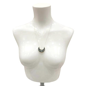 Necklace - Glitter Moons Crescent Painted by Fernworks