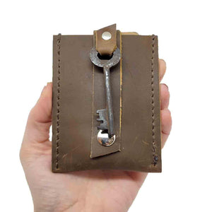 Wallet - Tan Brown - Key Pop-Up Leather Wallet by Divina Denuevo