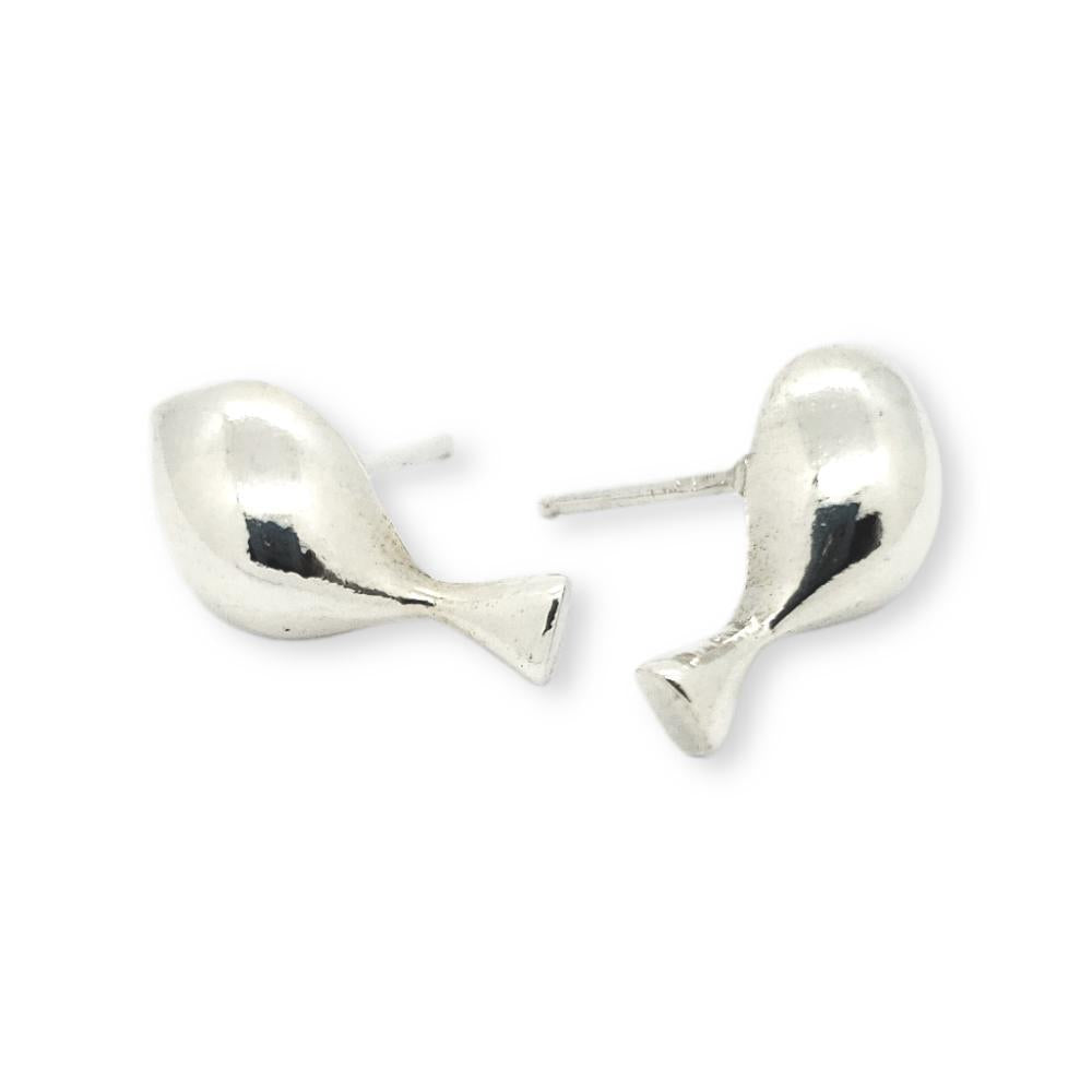 Earrings - Lg Mr. Tweet Bird Polished Silver Posts by La Objeteria