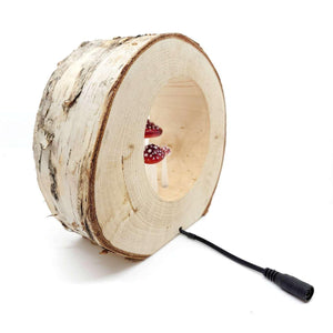 Lamp - Medium Birch Ring with Mushrooms in Red by Sage Studios