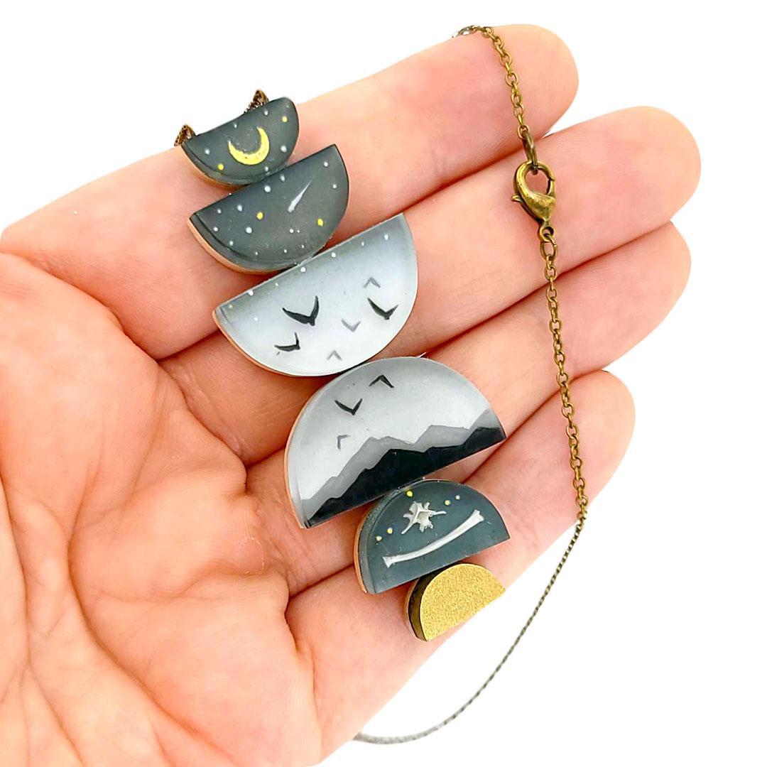 Necklace - Above Below Mixed Media by Fernworks