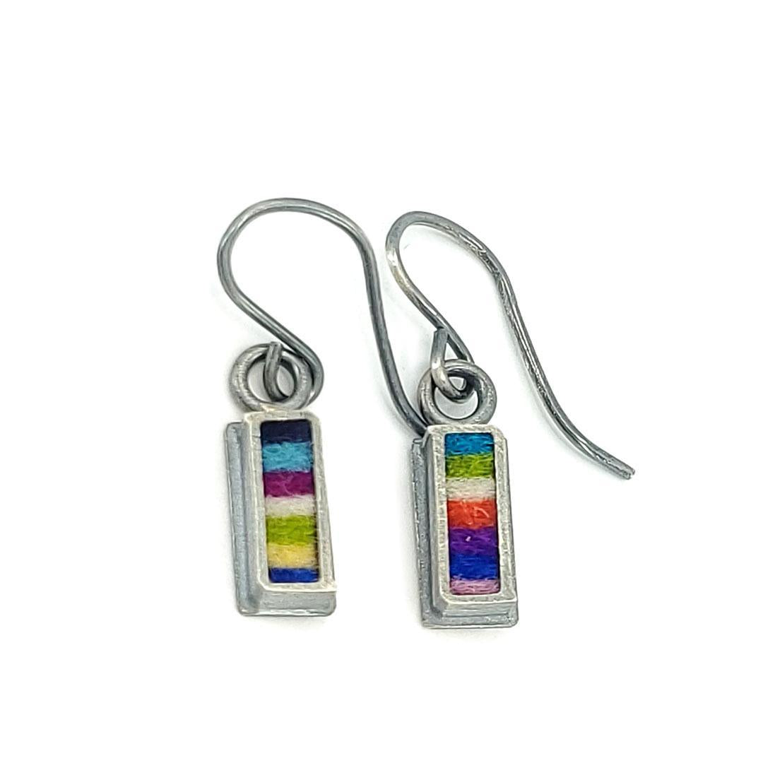 Earrings - Tiny Rectangle Drops (Multicolor) by Michele A. Friedman