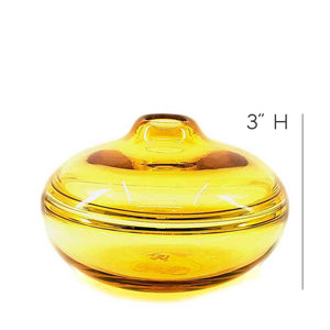 Bud Vase - Petite Squat in Amber Glass by Dougherty Glassworks