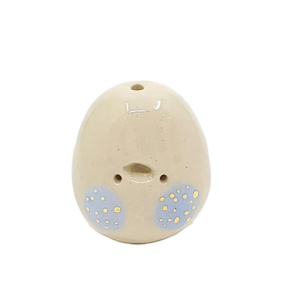 Figurine - Lucky Potato Bud Vase (Single Hole, Sky Blue Cheeks) by The Pottery Parade