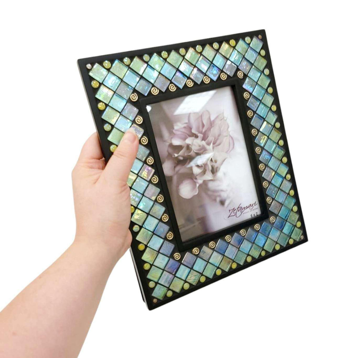Mosaic Picture Frame - 5x7in (Ocean Lace) by Zetamari Mosaic Artworks