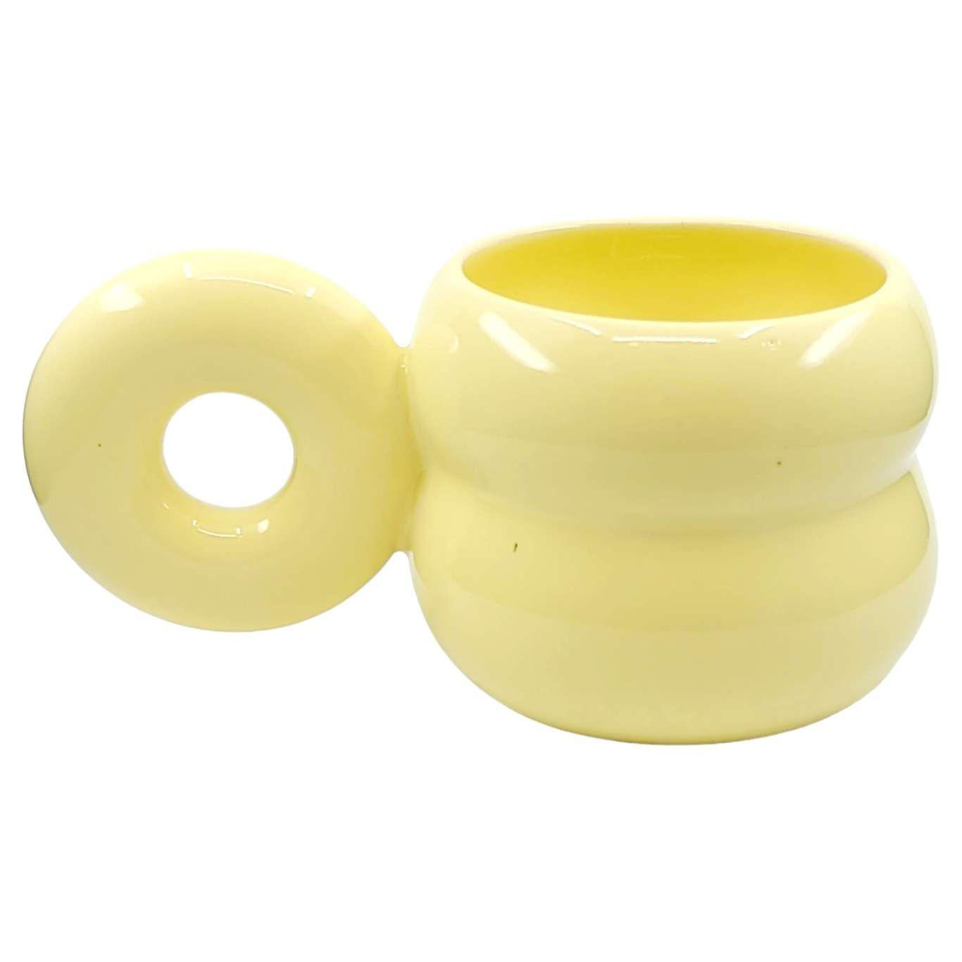 Mug - Yellow Small Chubby Donut Mug by MUD WITCH