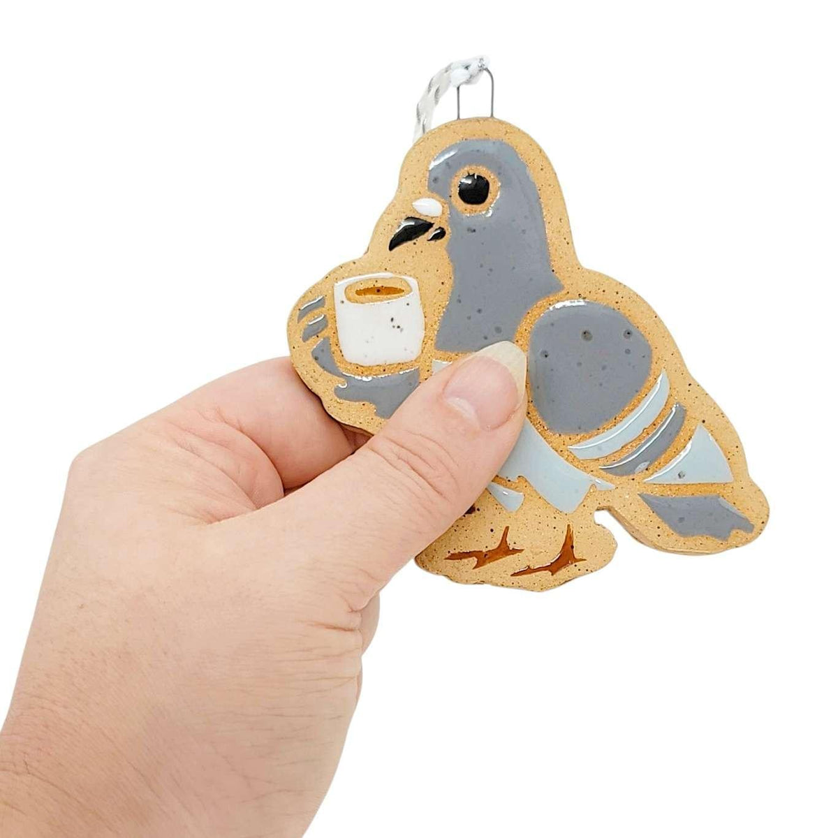 Ornament - Coffee Pigeon by Annie’s Potteries