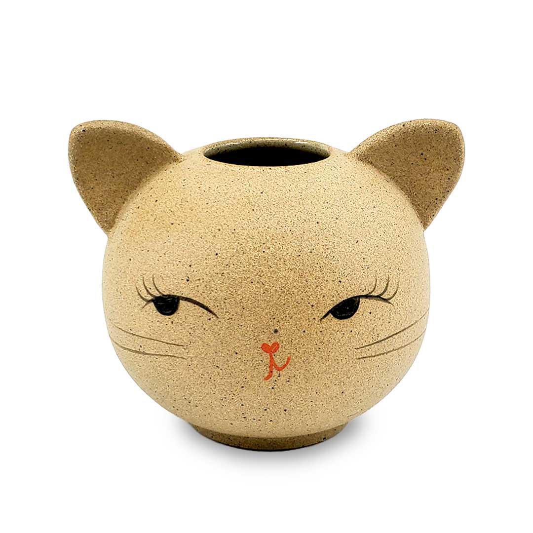 Kitty Cat Vase - Coy by Jennifer Fujimoto